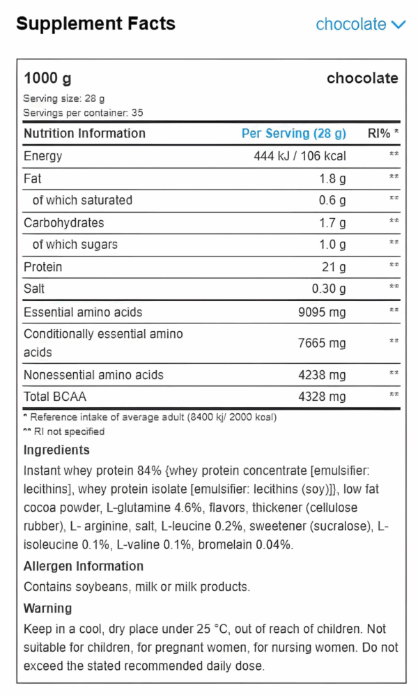 Biotech 100%PURE WHEY 1KG – Image 2