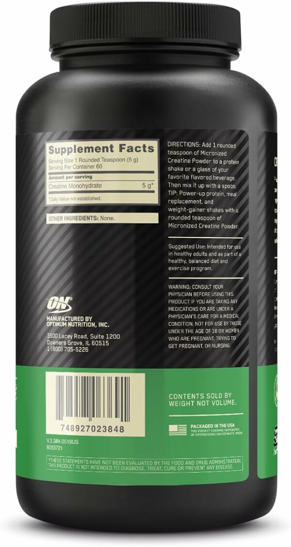 Optimum Nutrition Micronized Creatine – 300g – Image 3