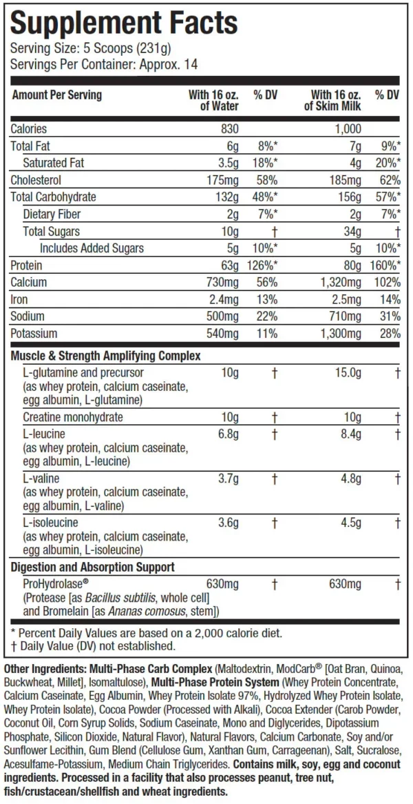 MuscleTech Mass Tech Elite – 2,72 kg (6 lbs) – Image 2